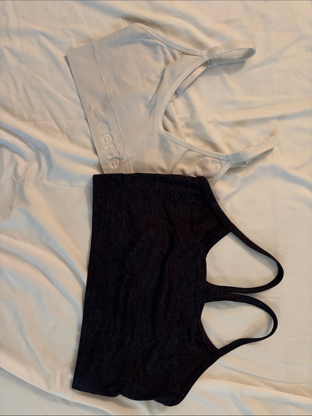 aerie - Ribbed V-Neck Bralette in Light Gray +